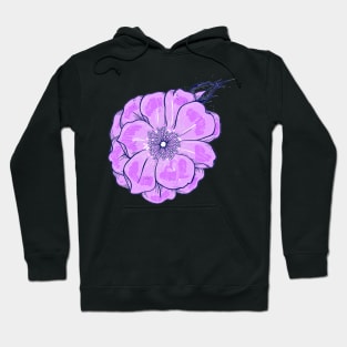 Pink flower with hidden Heart Awareness Ribbon in one of the petals Hoodie